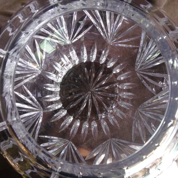 Vintage Deep Cut Heavy Clear Crystal Glass Lidded Temple/Ginger Jar - Picture 8 of 11